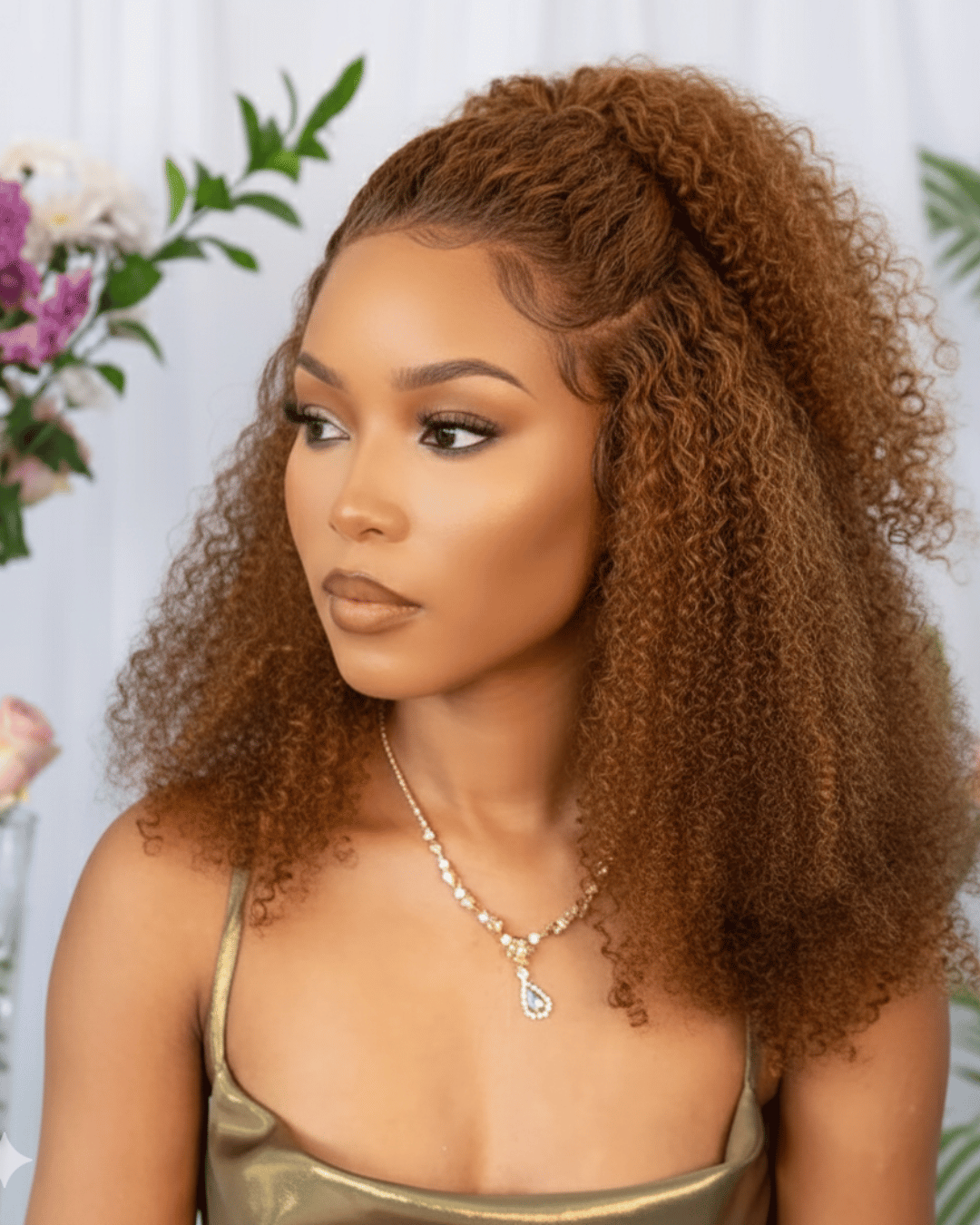 Brazilian Lace Frontal Wig Afro Curly Col 430 18 inch