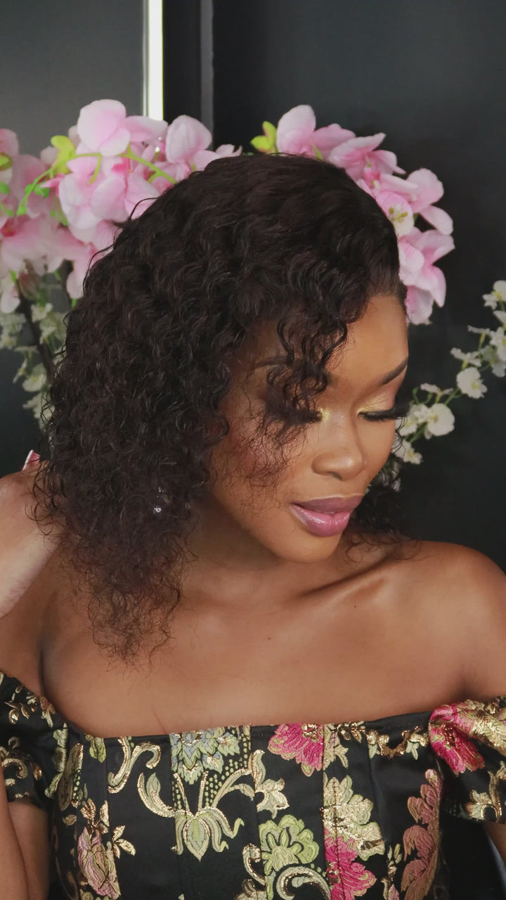 Brazilian Lace Front Wig Deep Wave - 1B - 10"