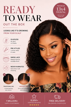 Brazilian Lace Front Wig Deep Wave - 1B - 10"
