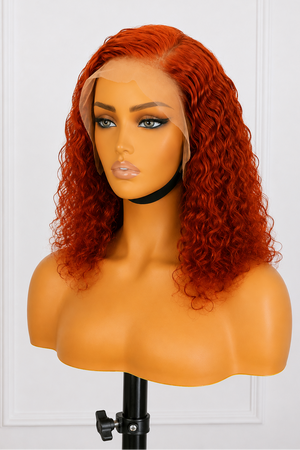 Peruvian 13x4 Lace Frontal Wig Water Curl Orange