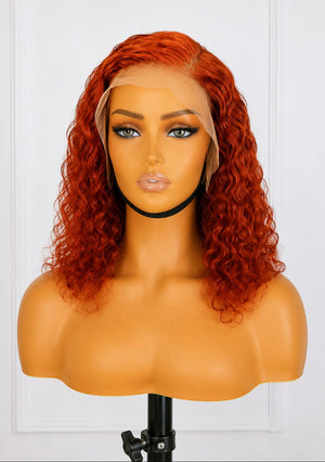 Peruvian 13x4 Lace Frontal Wig Water Curl Orange