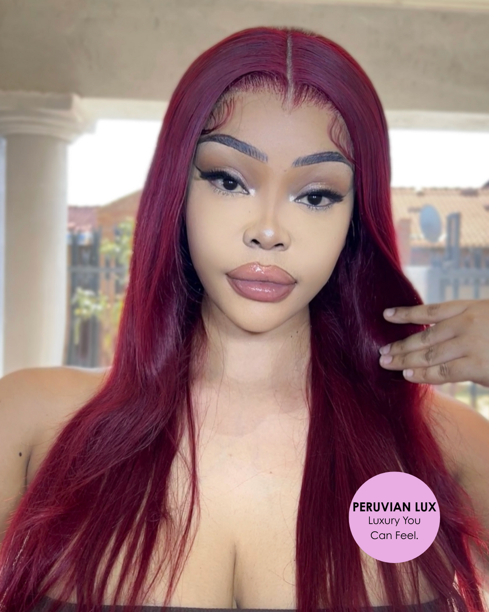 Peruvian LUX 13x4 Lace Frontal Wig Straight Col 99J 18 Inch