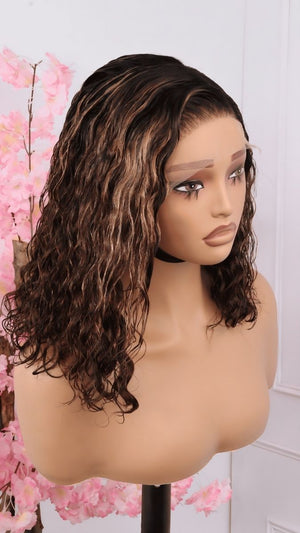Peruvian Lace Front Wig - Kelly Wavy - Balayage - 12"