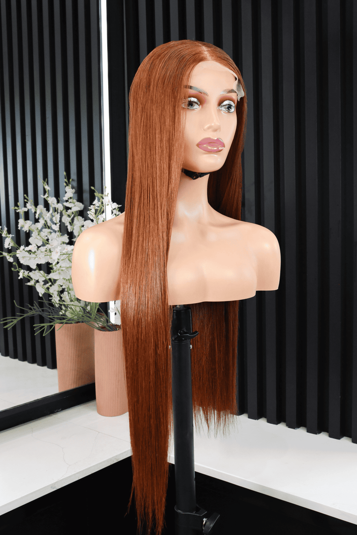 Vietnamese 5x5 SDD Lace Wig Straight Col Chestnut 26 Inch
