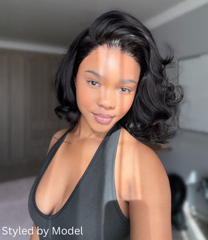 Drawstring Pre-Cut Peruvian 13x4 Lace Wig Straight Bob
