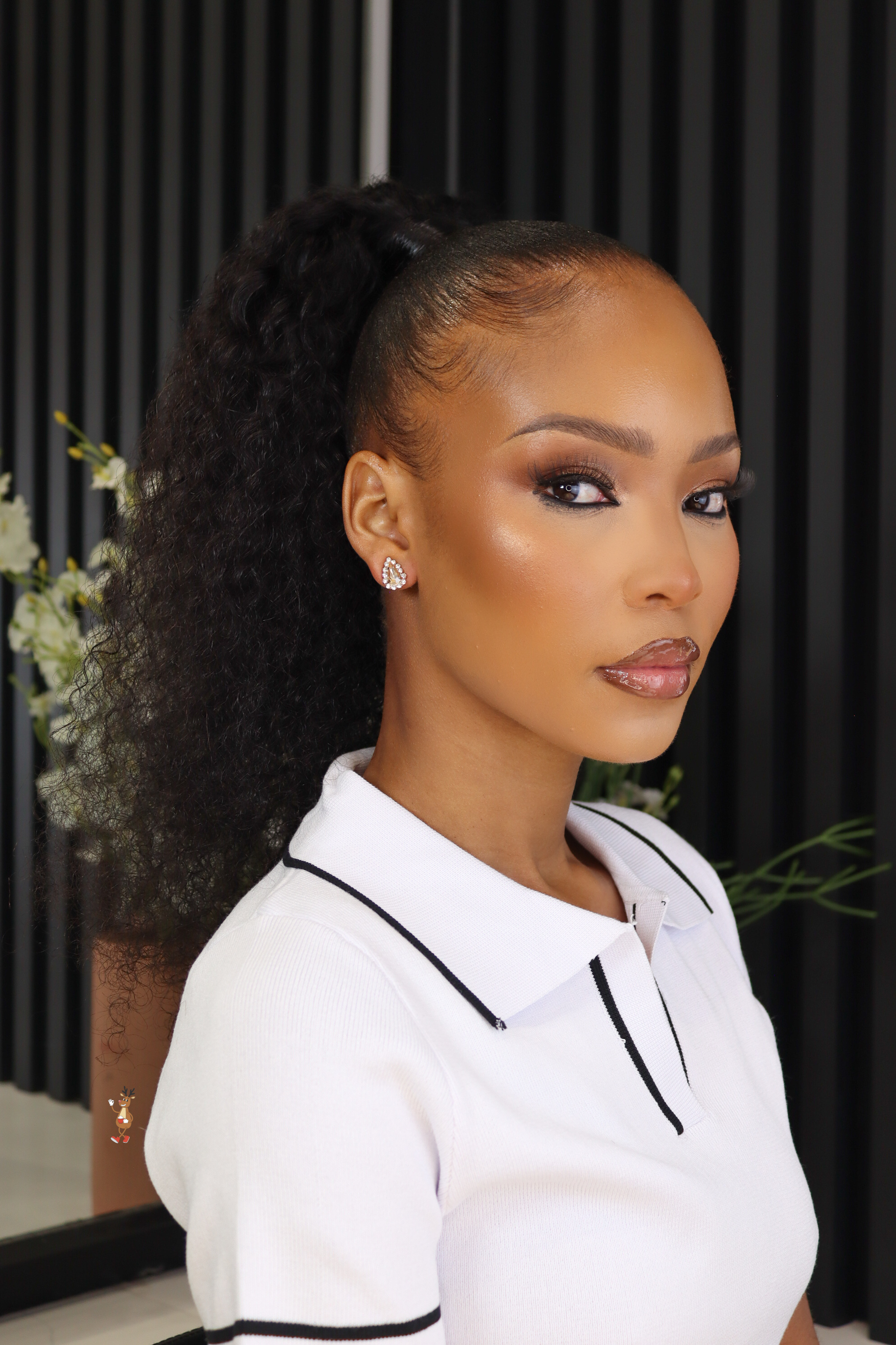 Jerry Curl Natural Black Clip In Ponytail
