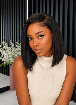 Drawstring Pre-Cut Brazilian 13x4 Lace Wig Straight Bob
