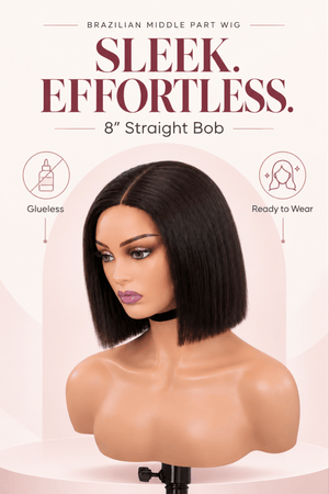 2 for 1 Brazilian Middle Part Wig Combo | Straight + Curly 8″