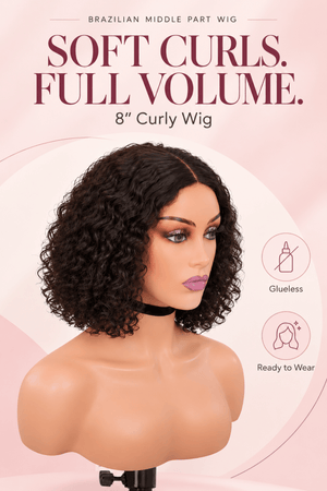 2 for 1 Brazilian Middle Part Wig Combo | Straight + Curly 8″