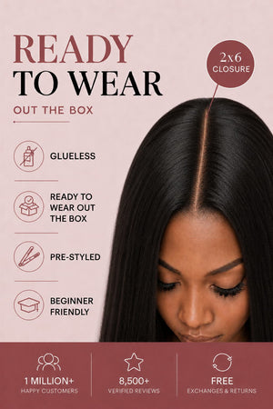 2x6 Pre Cut Double Drawn Vietnamese Lace Wig Straight