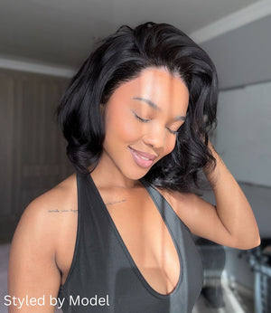 Drawstring Pre-Cut Peruvian 13x4 Lace Wig Straight Bob