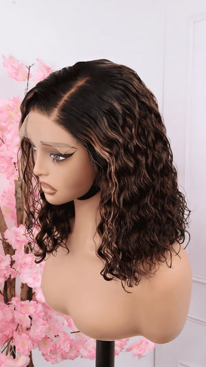 Peruvian Lace Front Wig - Kelly Wavy - Balayage - 12"