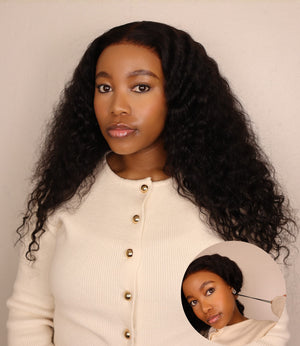 Drawstring Pre-Cut Peruvian 13x4 Lace Wig Water Wave