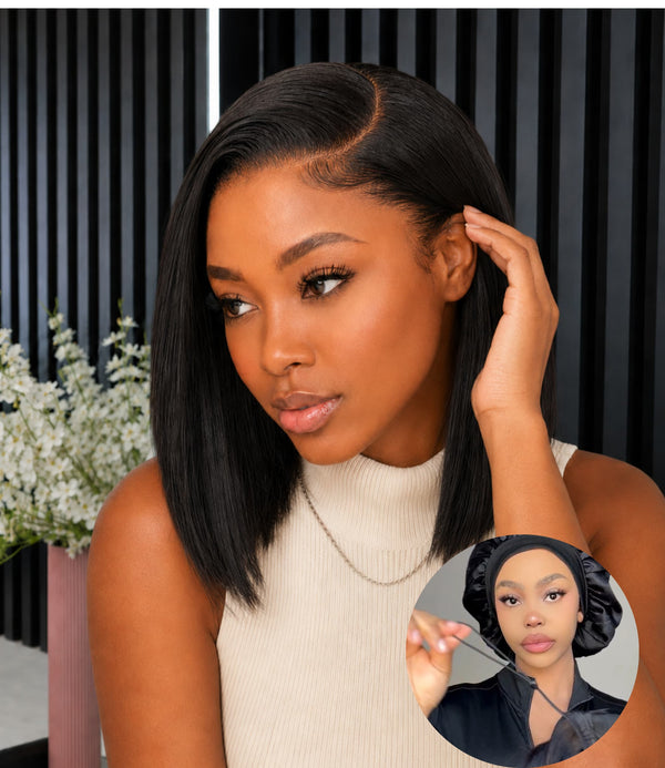 Drawstring Brazilian Pre Cut 13x4 Lace Wig Straight