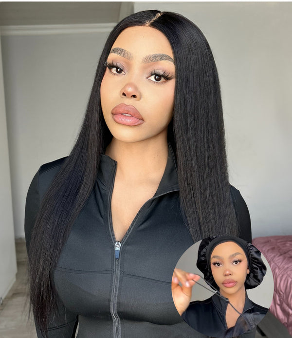 Drawstring Brazilian Pre Cut 13x4  Lace Wig Straight