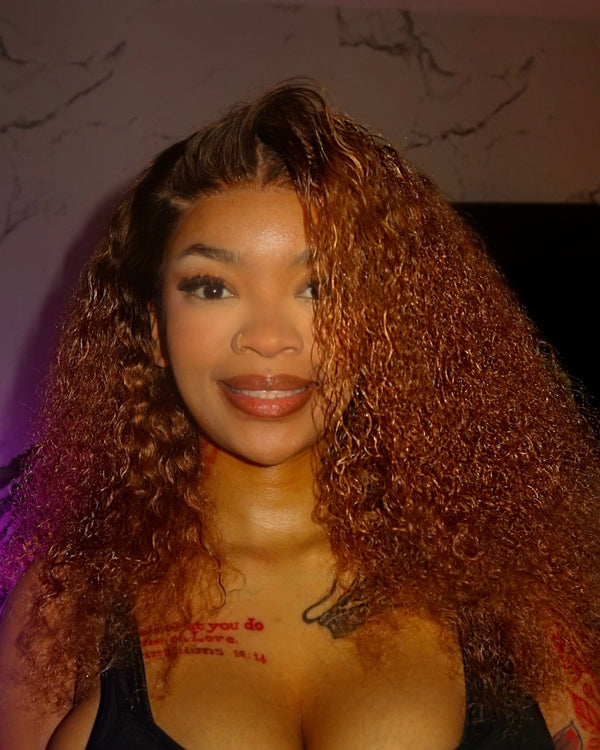 Brazilian 13x4 Lace Frontal Wig Water Wave  Col 430 18 inch