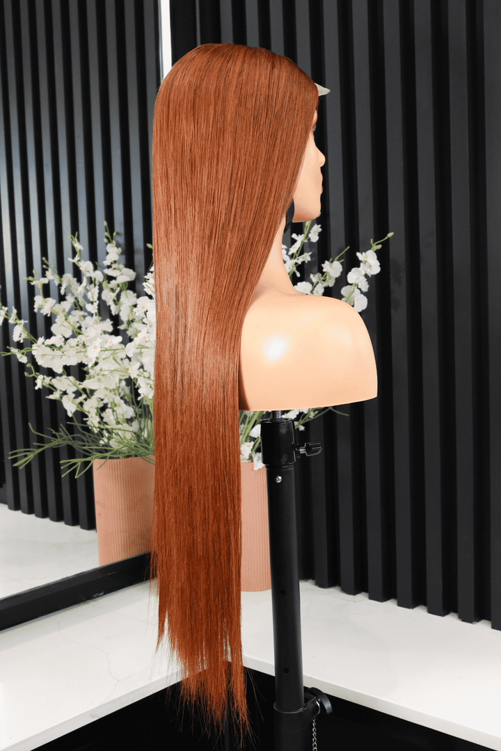 Vietnamese 5x5 SDD Lace Wig Straight Col Chestnut 26 Inch