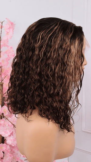 Peruvian Lace Front Wig - Kelly Wavy - Balayage - 12"