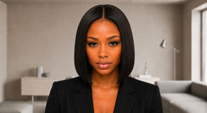 Vietnamese 5x5 Lace Wig Straight Cardi Bob 10 Inch col 1B