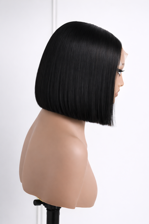 Pre Cut Peruvian 5x5 Lace Wig Blunt Bob 8 Inch