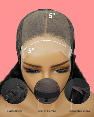 LAGOS Hairline Peruvian 5x5 Wig Wavy Col Ombre 4 18 Inch