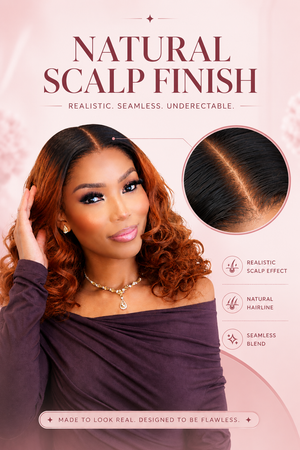 Peruvian 5x5 Lace Wig Wavy Ombre  Col 4 18 Inch