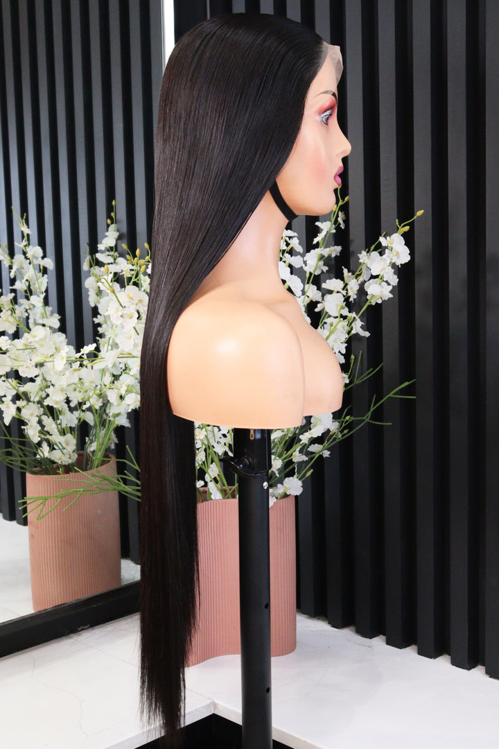 Vietnamese 5x5 SDD Lace Wig Straight Col 1B 28 Inch