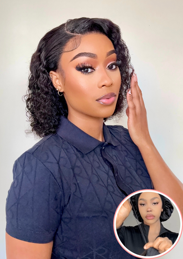 Drawstring Pre-Cut Brazilian 13x4 Lace Wig - Water Wave