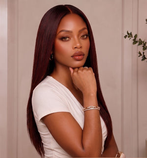 Peruvian 6x4 Pre Cut Straight Lace Wig Hazelnut 16 Inch