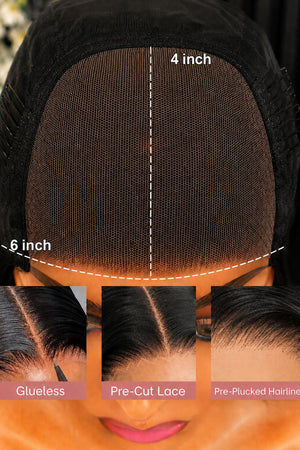 Peruvian 6x4 Pre Cut Straight Lace Wig 12 Inch