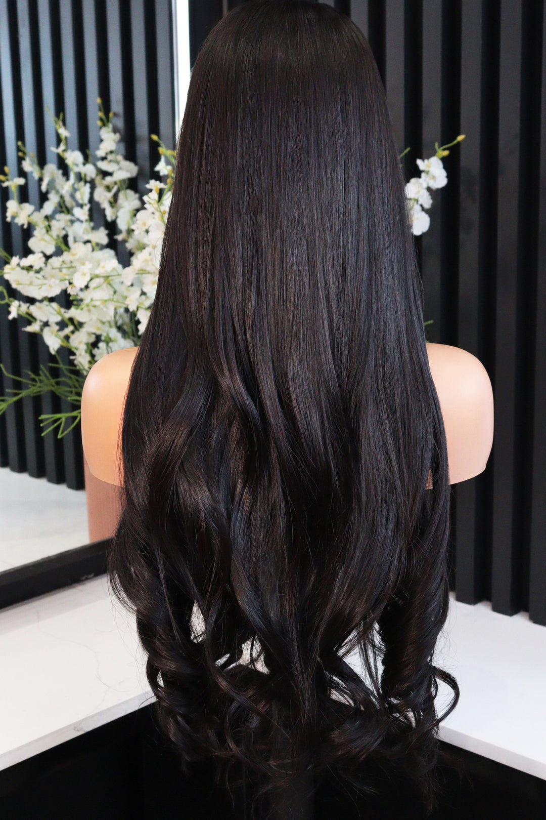 Vietnamese 5x5 SDD Lace Wig Straight Col 1B 28 Inch