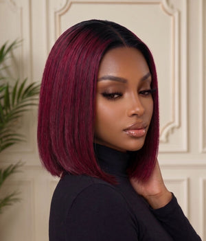 Vietnamese Bob Lace Wig Straight 1B99J