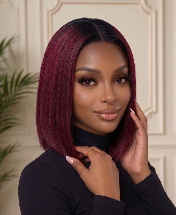 Vietnamese Bob Lace Wig Straight 1B99J