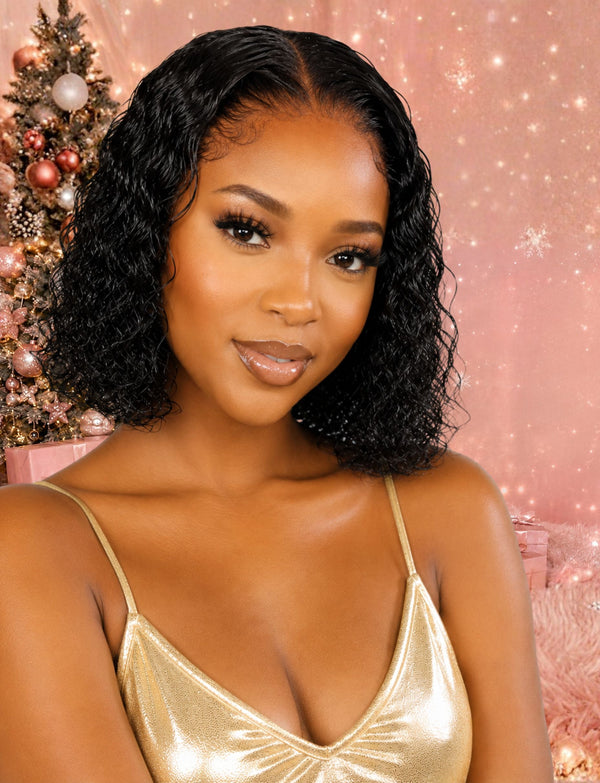 Christmas in July Special | Glueless Ready to Wear Water Wave Bob Wig