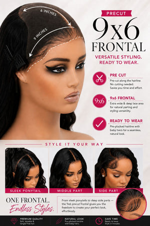 Peruvian 9x6 Pre Cut Pre Bleached Water Wave Lace Wig