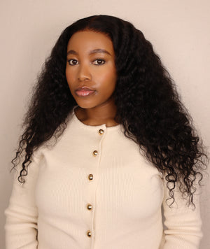 Pre Cut Peruvian 13x4 Drawstring Lace Wig Water Wave
