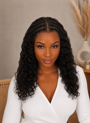 Peruvian 5x5 Lace Wig Boho Braiding 14 Inch