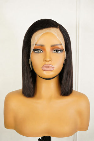 Peruvian 13x4 Lace Frontal Wig Blunt Bey Bob Nat