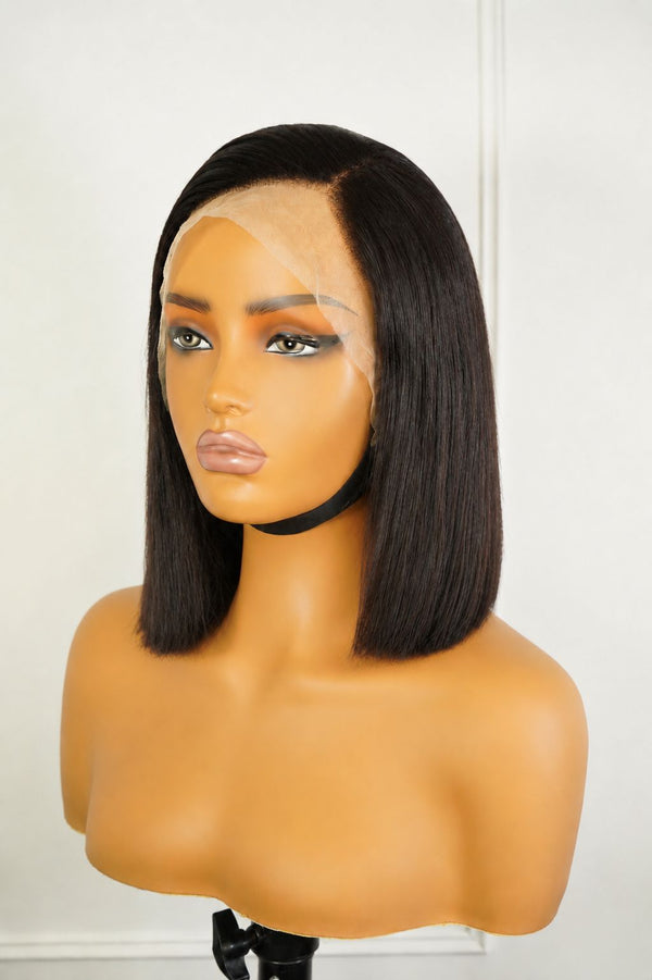 Peruvian 13x4 Lace Frontal Wig Blunt Bey Bob Nat