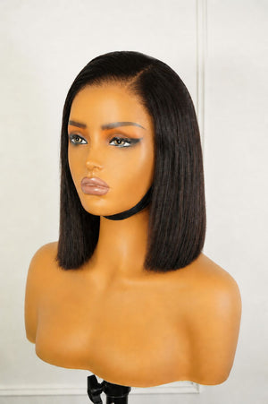 Peruvian 13x4 Lace Frontal Wig Blunt Bey Bob Nat