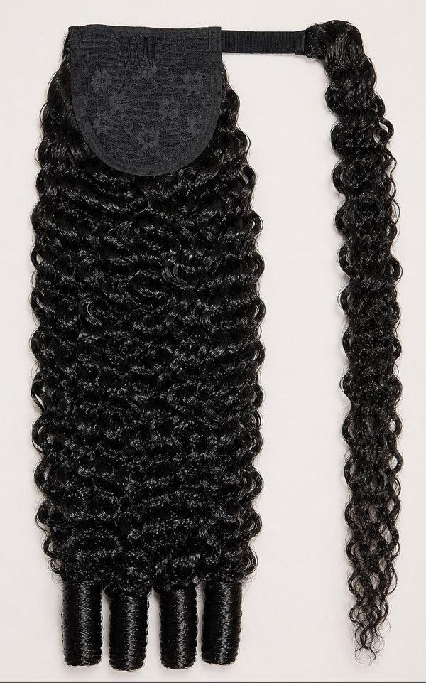 Burmese Curly Clip In Ponytail
