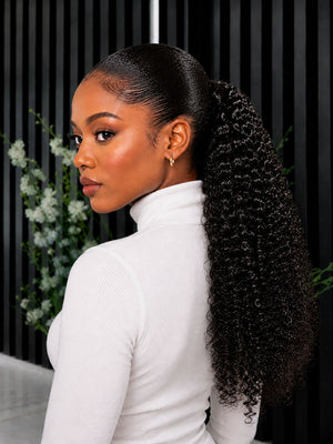 Burmese Curly Clip In Ponytail