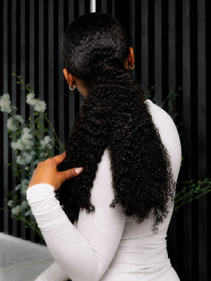 Burmese Curly Clip In Ponytail