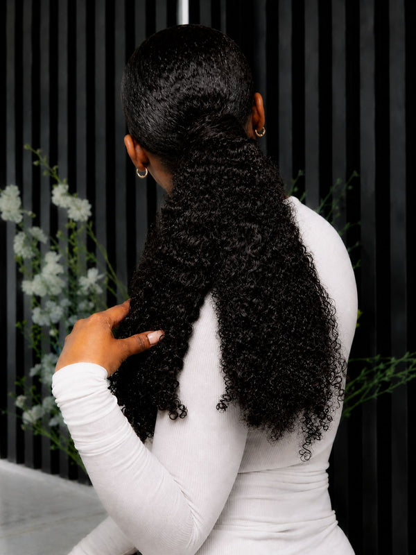 Burmese Curly Clip In Ponytail