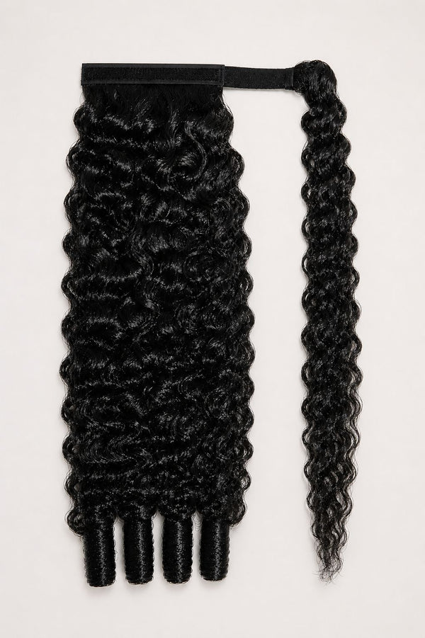 Burmese Curly Clip In Ponytail
