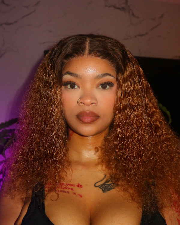 Brazilian 13x4 Lace Frontal Wig Water Wave  Col 430 18 inch