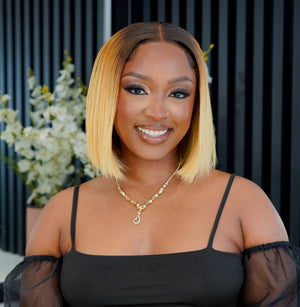 Super Double Drawn Vietnamese 5x5 Lace Wig Straight Col Ombre Blonde 10 Inch