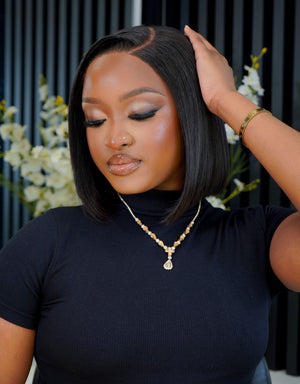 Super Double Drawn Vietnamese 5x5 Lace Wig Straight Col Natural 10 Inch