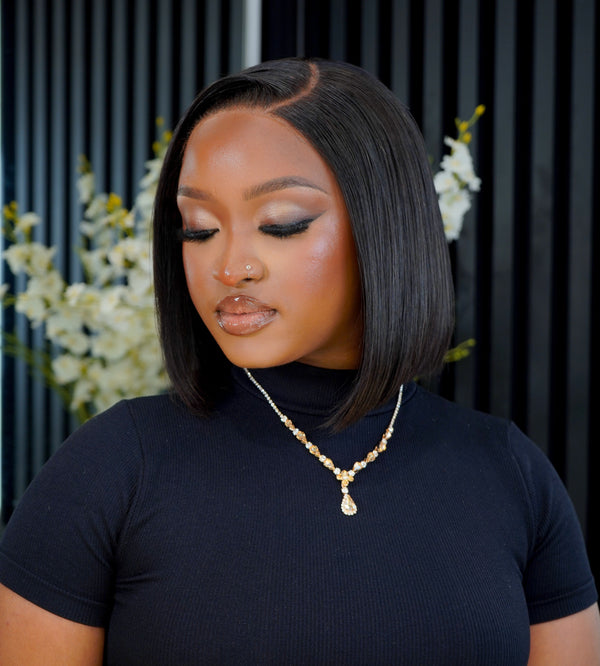 Super Double Drawn Vietnamese 5x5 Lace Wig Straight Col Natural 10 Inch