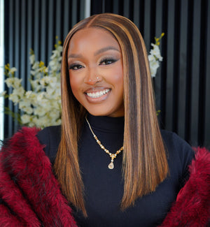 Super Double Drawn Vietnamese 5x5 Lace Wig Straight Col Piano Brown 16 Inch